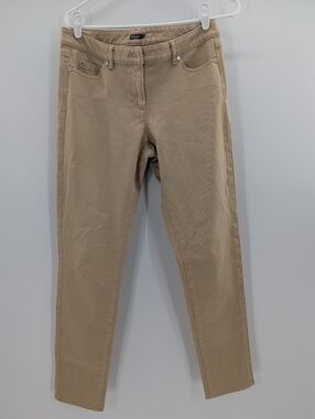 J. Mclaughlin Tan Jeans Pants Slim Capsule Zip Up 6 Workwear Office